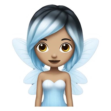White fairy with black and blue hair sticker