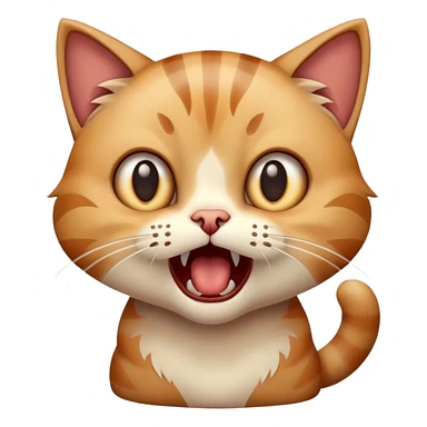 страшный кот в шоке с открытым ртом sticker