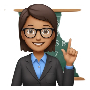 teacher teaching numbers on a blackboard
 sticker