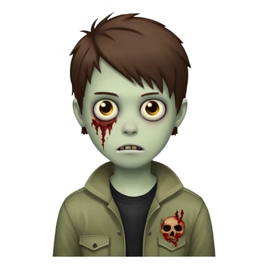 boy zombie with brown hair emo sticker