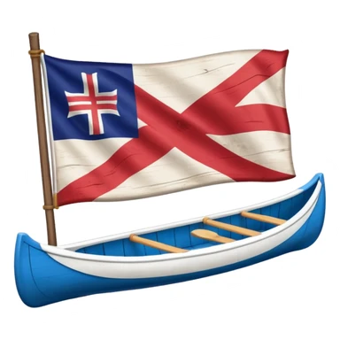 New England flag with a red backgournd white canot sticker