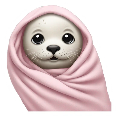 baby seal in light pink blanket sticker