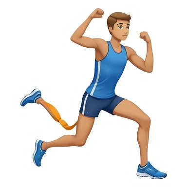 male runner stretching quadriceps sticker