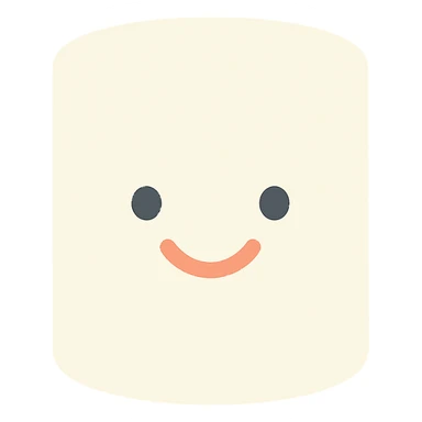 cute marshmallow with a smiling face, color icon sticker