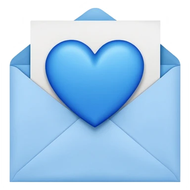 letter with a blue heart seal sticker