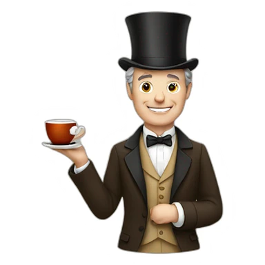 british gentleman with tea sticker