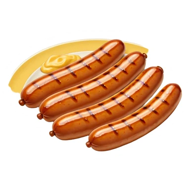 small sausages with mustard sticker