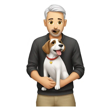 man kissing pet sticker