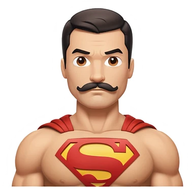 tan super man with straight mustache sticker