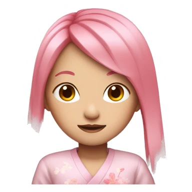japanese girl with long pink hair sticker
