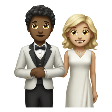 smiling girl and boy in formal attire sticker