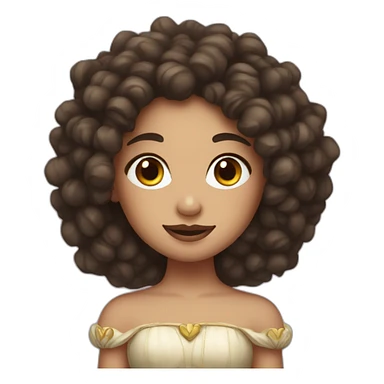 Potato princess with dark curly hair and fair skin sticker