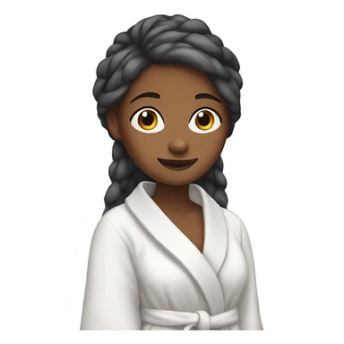 girl wearing bath robe washing her hair sticker