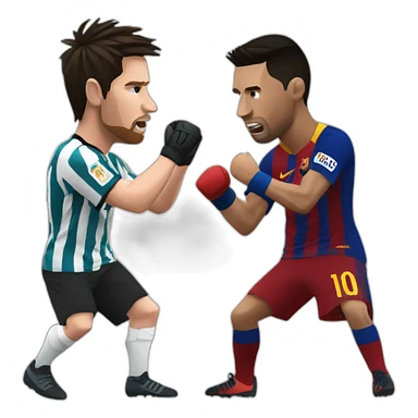 Messi Ronaldo fight  sticker