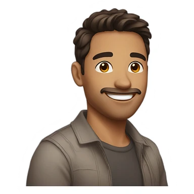 Happy boyfriend dark brown hair sticker