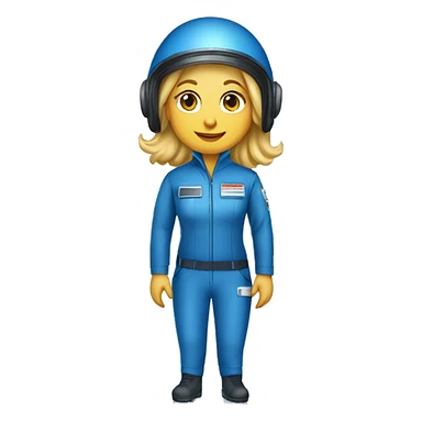 Pretty Honey blonde woman in blue helmet and blue flight jumpsuit  sticker