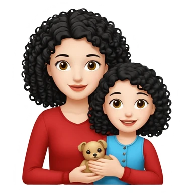 a white  girl holding tunisia girl with curly hair sticker