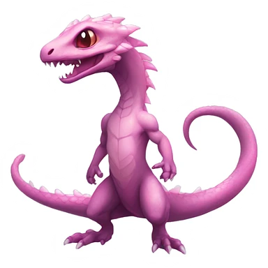 White, Shiny, Chibi, White, Anthro-Sona-Lizard-Alien-Salazzle-Fakémon, with pink eyes, Full Body sticker