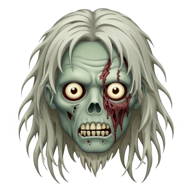 Zombie with long hair Infront of his face sticker