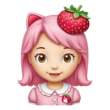 hello kitty strawberry shortcake pink sticker