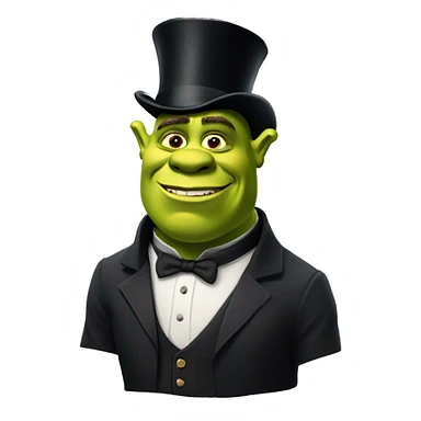 Shrek in a top hat sticker