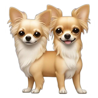 Long hair sand chihuahua with gay couple sticker