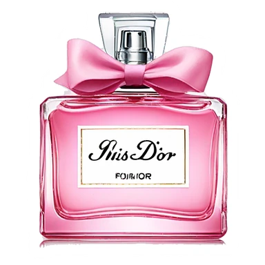 pink miss dior perfume with bow and flowers sticker
