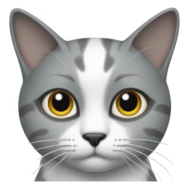 cat grey and white sticker