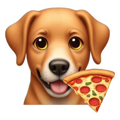 Dog with pizza  sticker