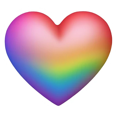 Rainbow love heart  sticker