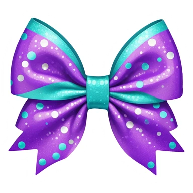 glitter purple and cian hair bow sticker