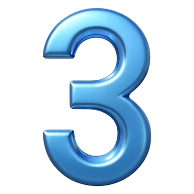 number 30 (thirty) in 3D and blue color sticker