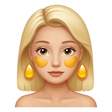 make an emoticon of a woman that has gel like under patches of skincare sticker