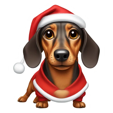 dachshund in santa costume sticker