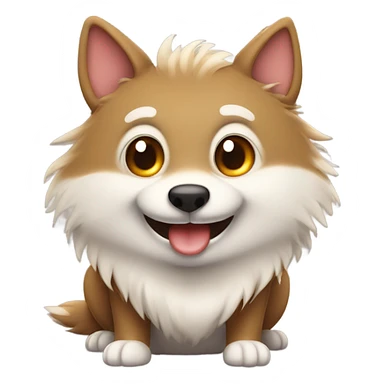 Smiling Bean with small wolf  sticker