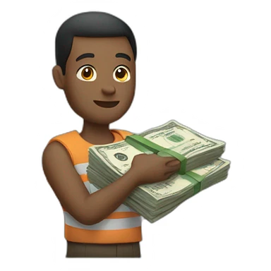 holding stack of money sticker