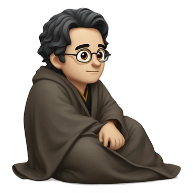 full body Harry Potter in robe laying down tired  sticker