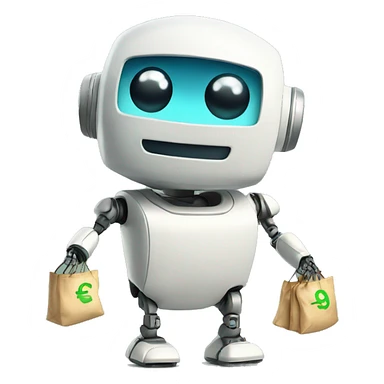 Cute robot with money bags sticker