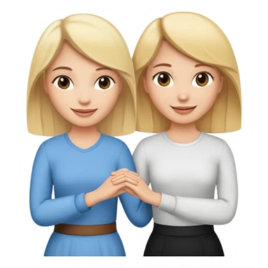 blonde woman holding hands with a brunette woman sticker