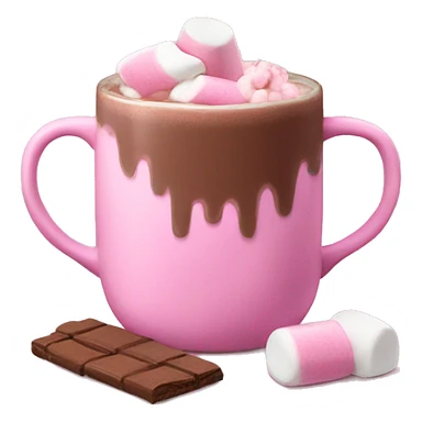 pink hot chocolate with marshmallows  sticker