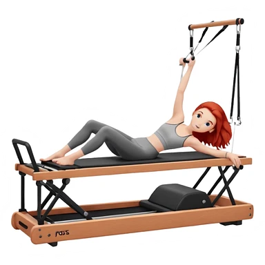 Pilates + red hair + white girl + reformer sticker