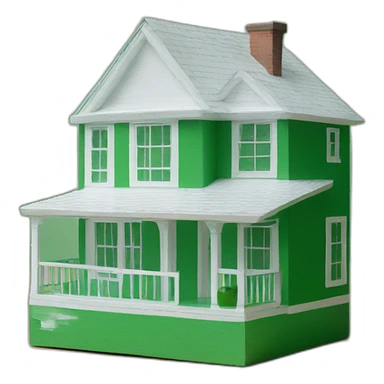 house box green and white sticker