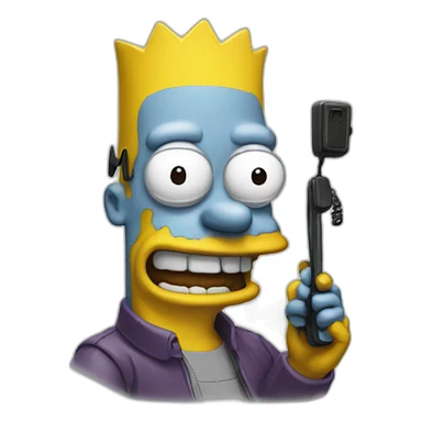 simpsons with phone sticker