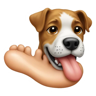 Foot with a dog licking it sticker