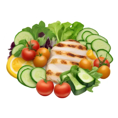 round white plate with healthy food sticker
