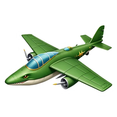 Un cocodrilo en forma de avion de guerra sticker