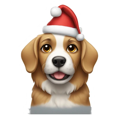 Dog with a Christmas hat and wings sticker