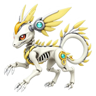 Digitigrade Cool Badass Skeletal Meloetta-Wargreymon-Renamon-Guilmon-Pokémon-Digimon-Fakémon-fusion-hybrid-creature sticker