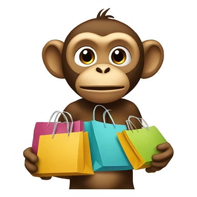 a monkey shopping sticker