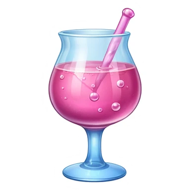pink colored drink in a medieval potion glass sticker